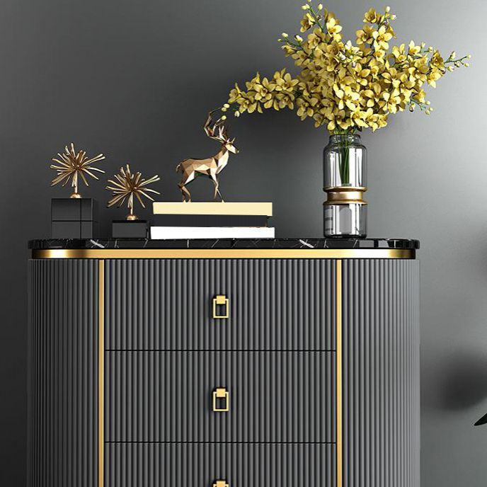 Vertical Glam Storage Chest Marble Top Lingerie Chest with Drawers