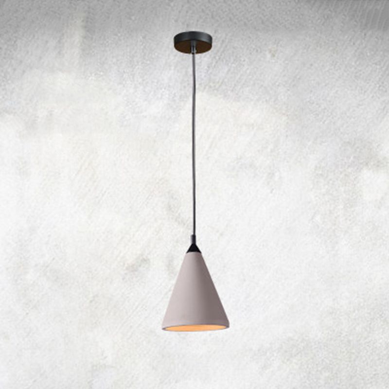 Conical Down Lighting hanger moderne stijl cement 1 licht hangende verlichtingsarmaturen in grijs