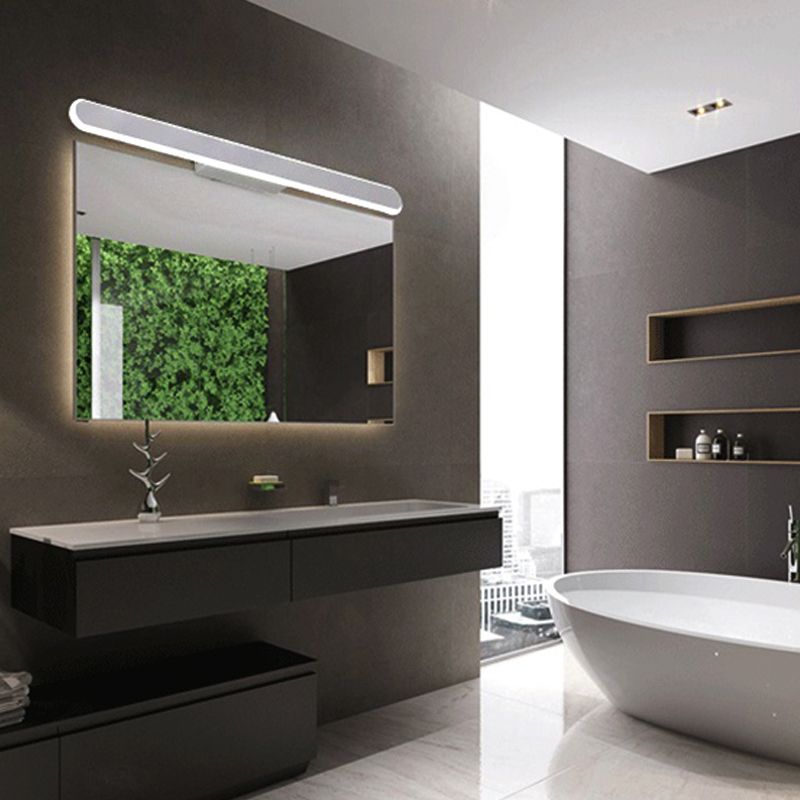 Linear Vanity Lamp Contemporary Acrylic Led White Bathroom Mirror Headlight in White/Warm Light, 16"/23.5"/31.5" Wide