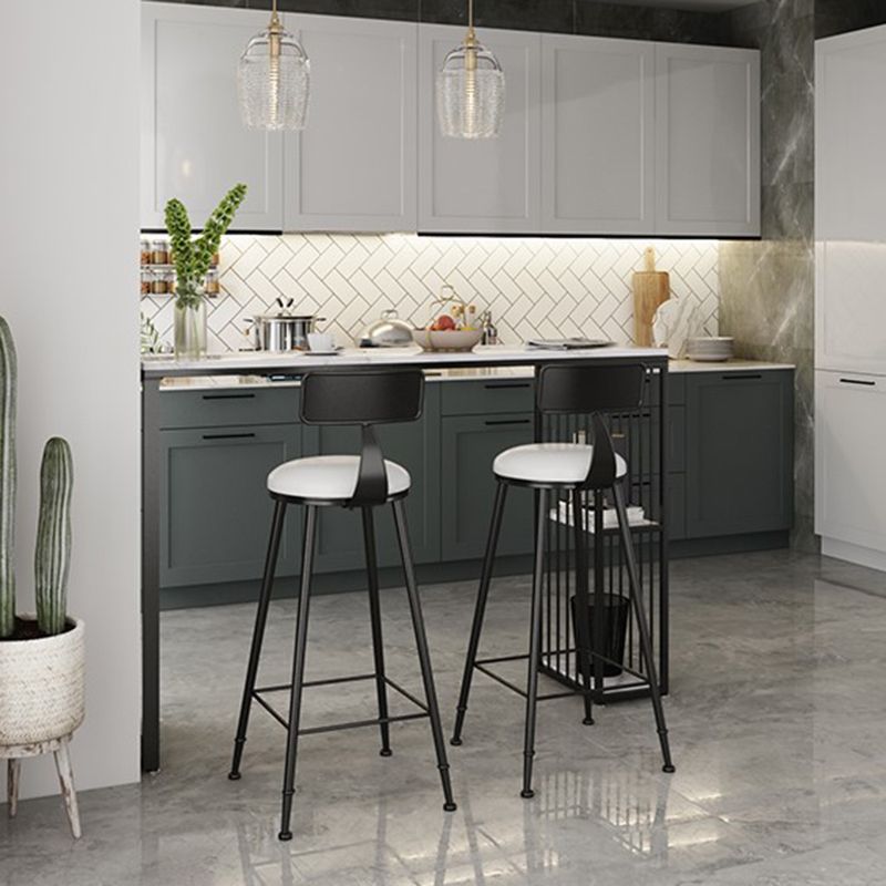 Contemporary Rectangle Bar Table Faux Marble Bar Dining Table with Storage