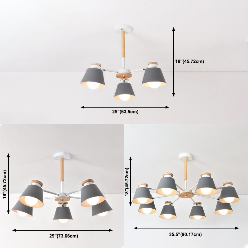 Accesorios de iluminación de lámparas de madera modernos Luz de suspensión de beige múltiple para sala de estar