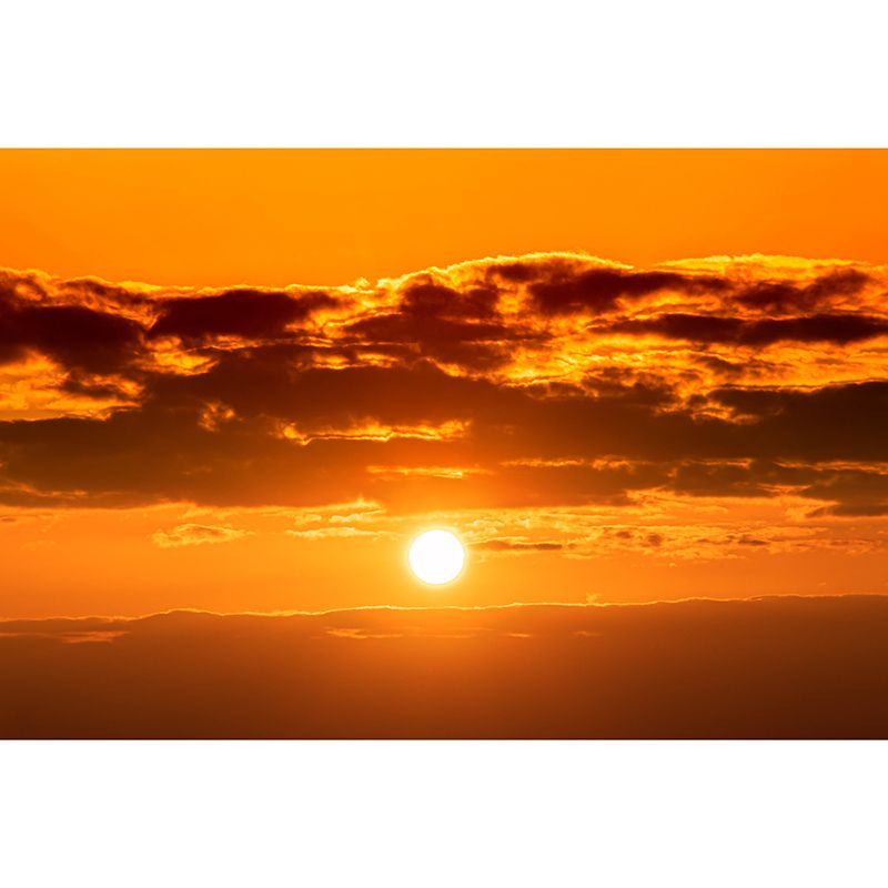 Yellow Sunset Glow Mural Decal for Living Room Customized Wall Covering