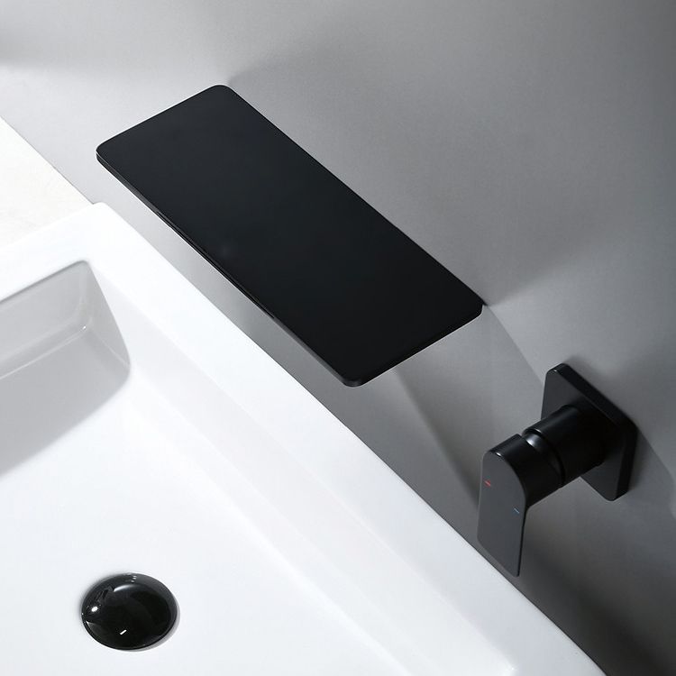 Single Lever Handle Bathroom Faucet 2 Holes Wall-Mounted Waterfall Spout Sink Faucet