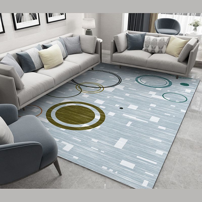 Modern Geometric Carpet Funky Washable Rug Living Room Polyster Carpet with Non-Slip Backing