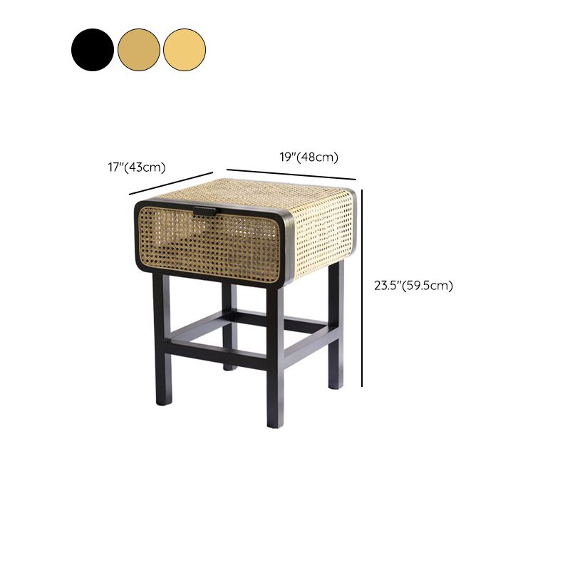 23.42-inch Wood End Table Storage Side Table for Living Room