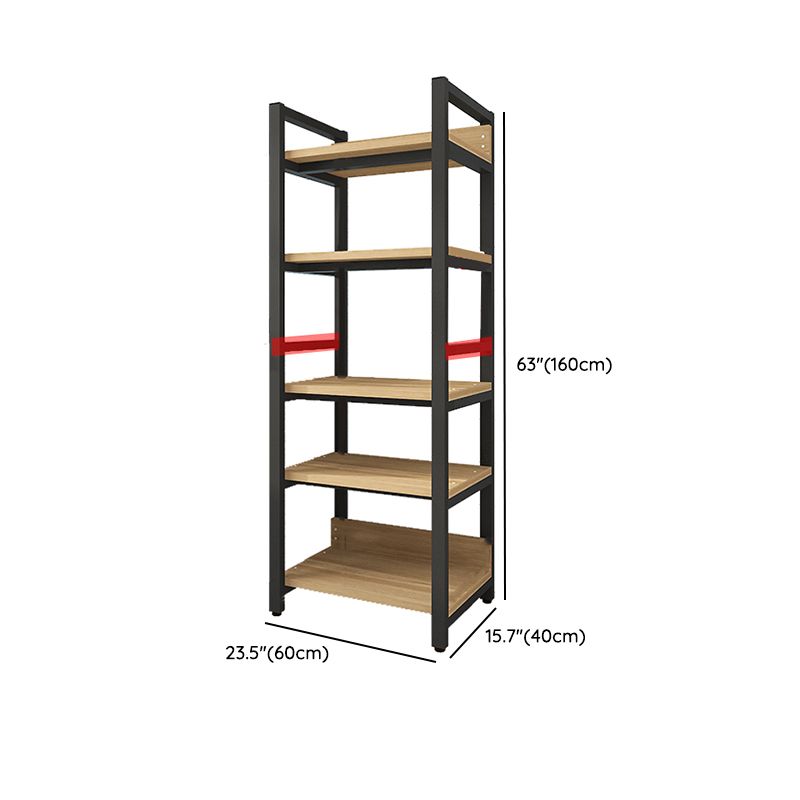 Scandinavian Open Back Bookcase with Shelves for Home Office