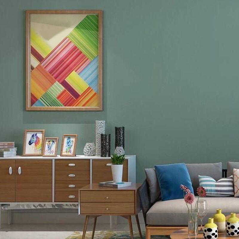 Minimalist Red Non-Pasted Wallpaper for Coffee Shop and Dining Room, 31-foot x 20.5-inch