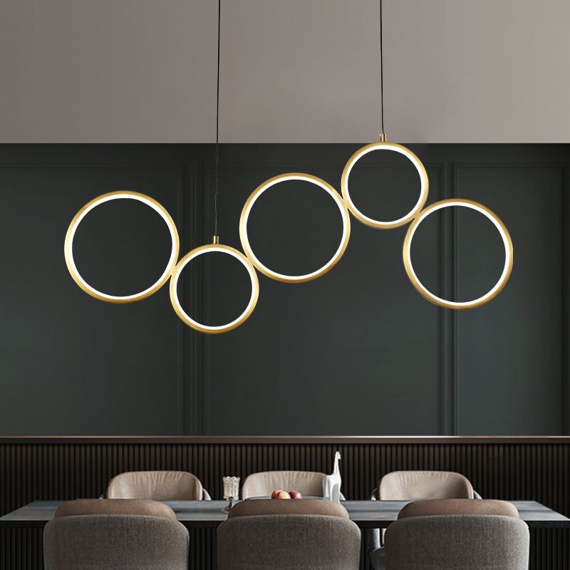 Circle Form Island Lichter moderner Metall 5-Licht-Inselbeleuchtung