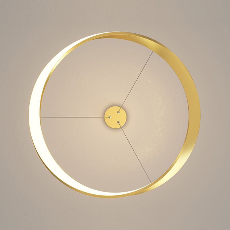 Circle Shape Metal Pendant Light Fixture Modern Single Light Hanging Light Fixture