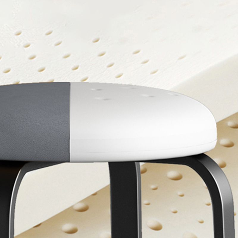 Footstool Ottoman Tear Resistant Solid Glam Cotton Blend Round Ottoman