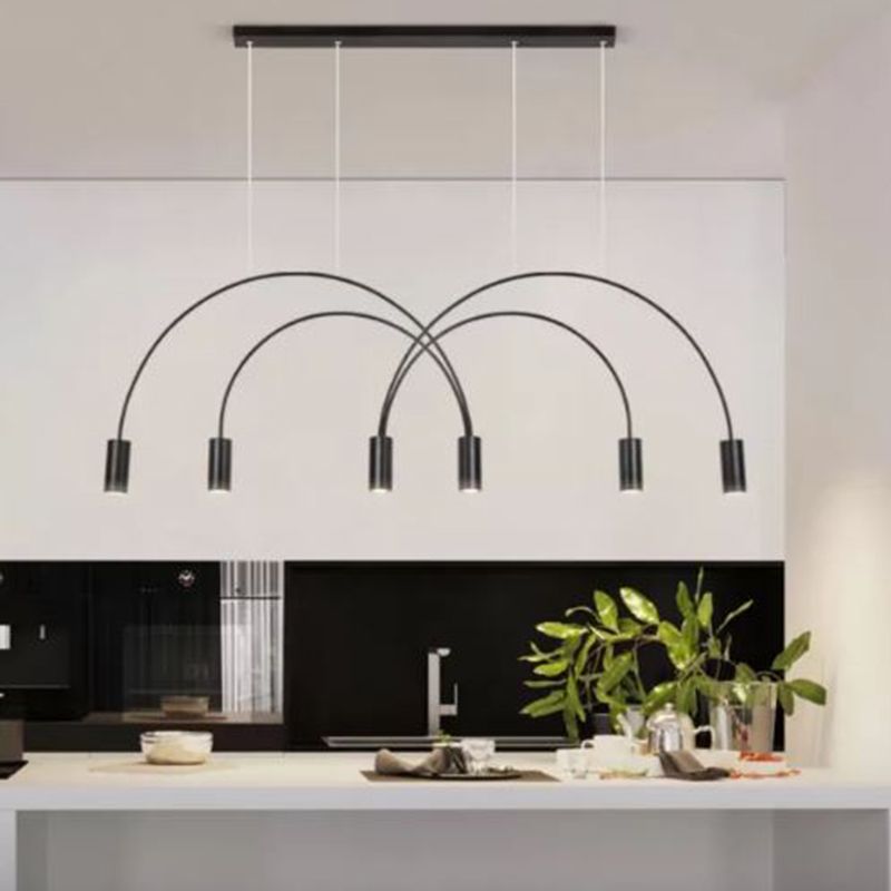 Moderner Stilzylinder hängende Anhänger Lichter Metall 6 Licht Anhänger Beleuchtungskarten