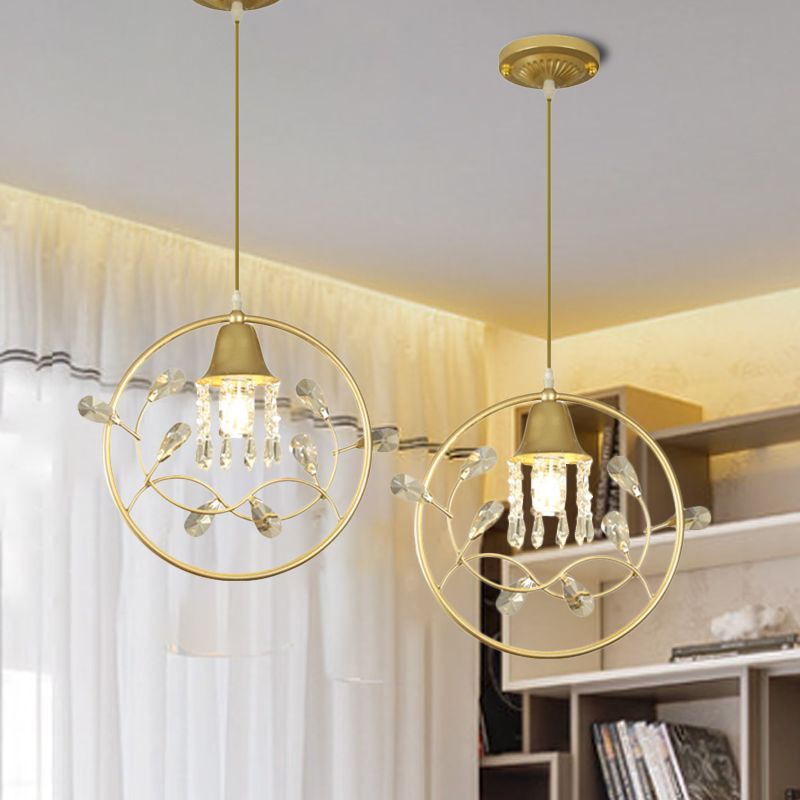 Sospensione per camera da sonno uccello/fiore Luce moderne Crystal Stands 1 kit lampada in oro lampadina