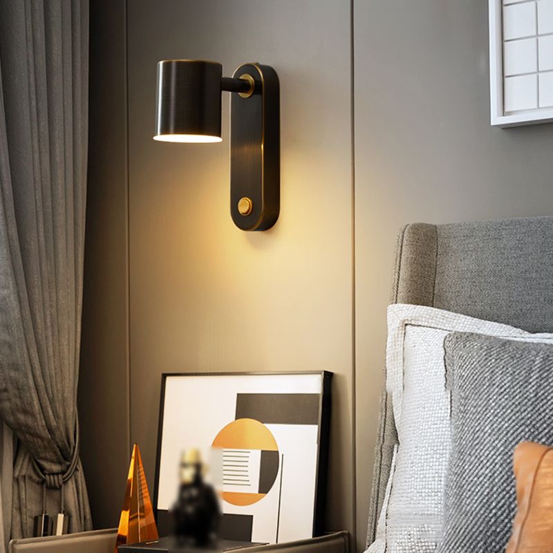 1-Light Adjustable Wall Light Modern Metal Wall Lights in Black