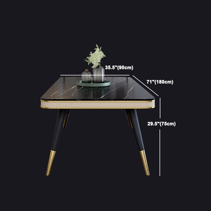 Modern Rectangle 1/4/5/6/7 Pieces Dining Table Set Black Legs Indoor Dinette Set