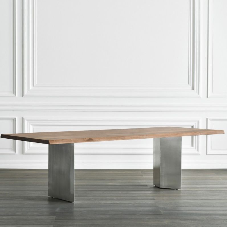 Solid Wood Brown Tone Dining Table Glam Style Double Pedestal Table for Dining Room