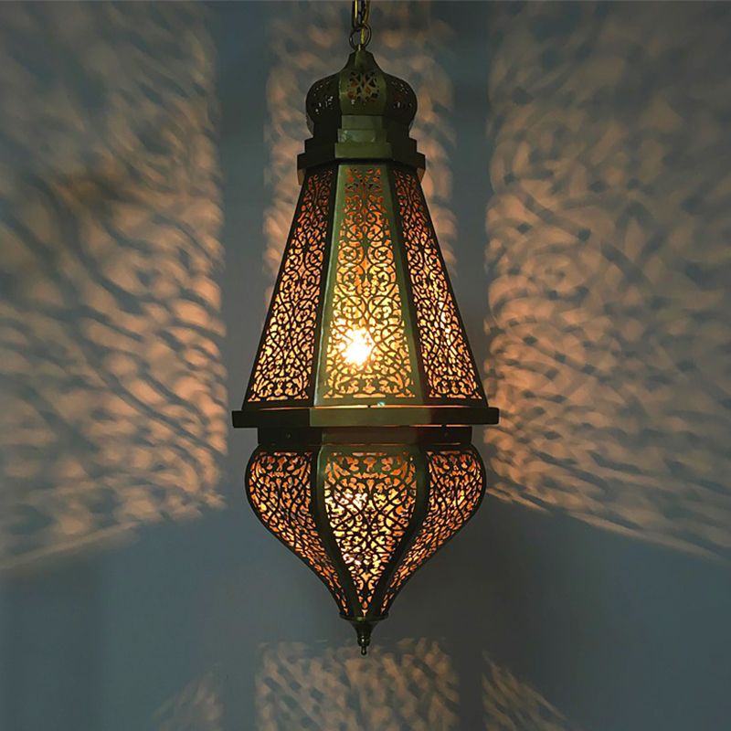 1 Bulbe Laser Coup Tradition d'éclairage du pendentif plafond Metal Light en laiton