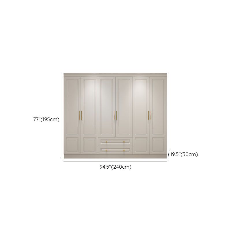 Manufactured Wood White Wardrobe for Home Modern Cabinet with Drawers