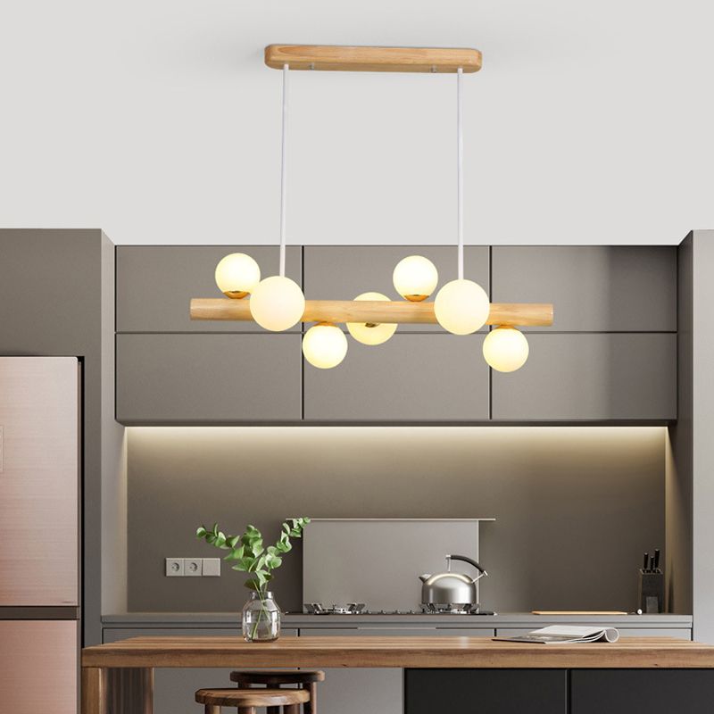 Modern Style Ball Shade Island Pendants Glass Pendant Lights for Dining Room