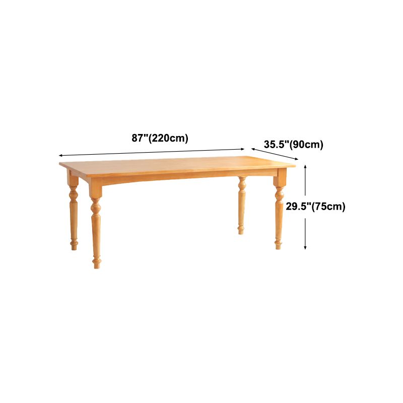 Rectangle Wood Top Dining table Modern Natural Finish Legs Dining Room Table