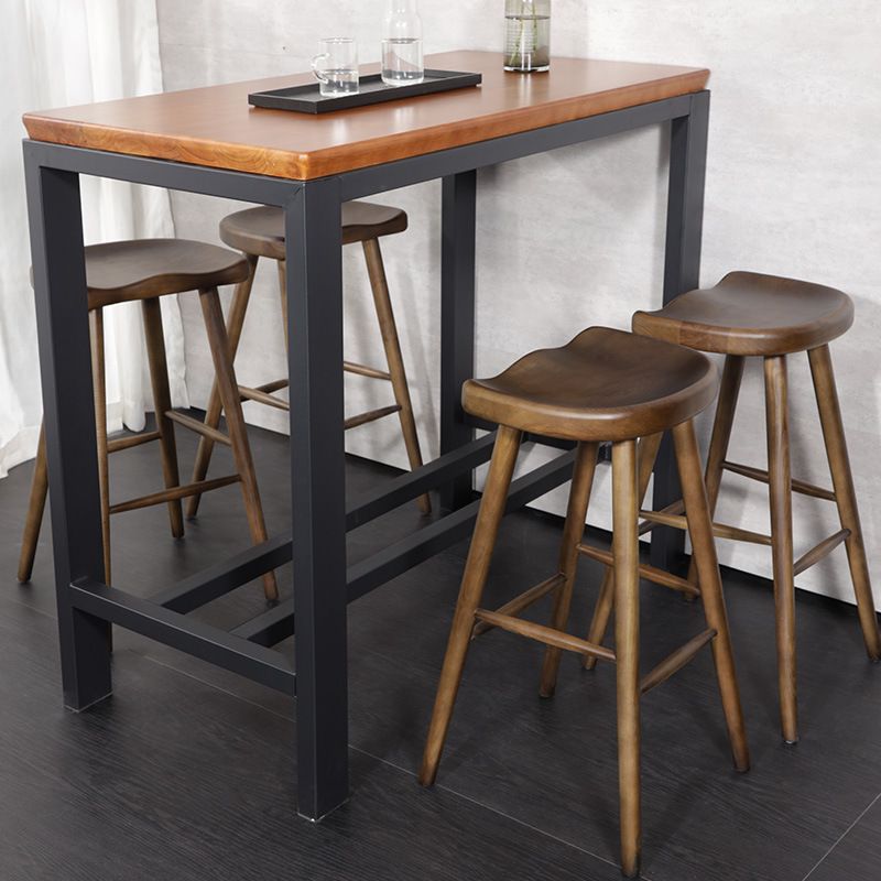 Contemporary Style Solid Wood Home Stool Matte Finish with Footrest