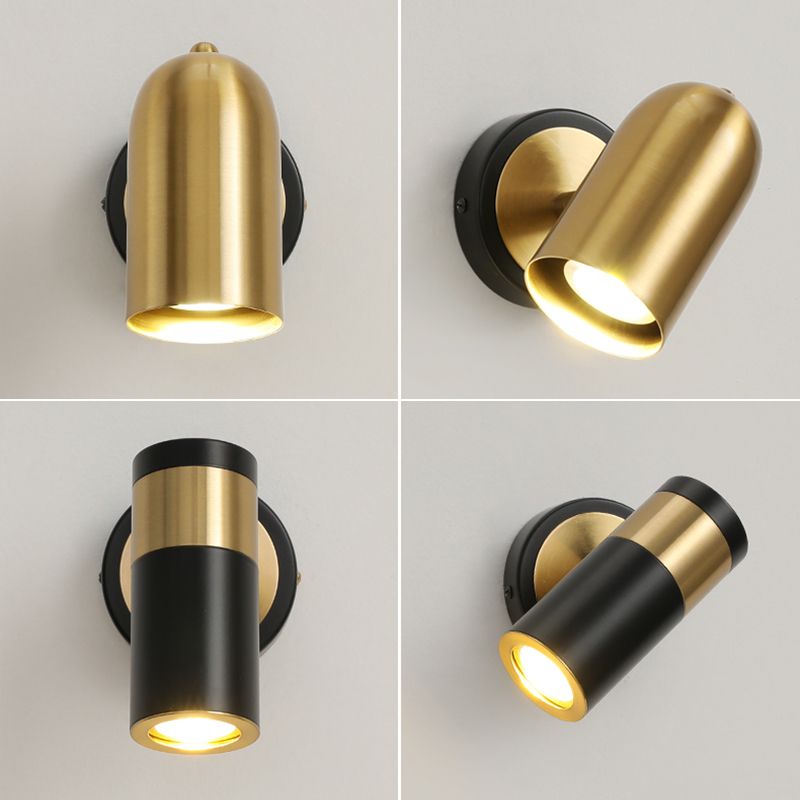 Modern Simple Metal Wall Light Cylinder Shape Rotatable Wall Lamp for Living Room