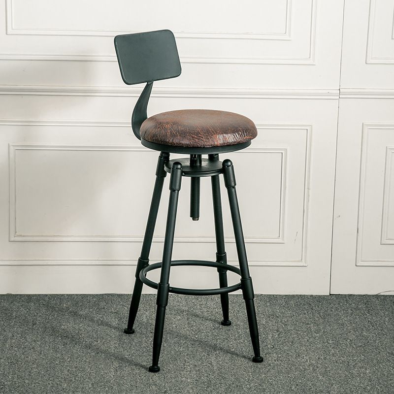 Taburete de bar para cafetería, reposapiés, altura ajustable, taburete con patas de hierro