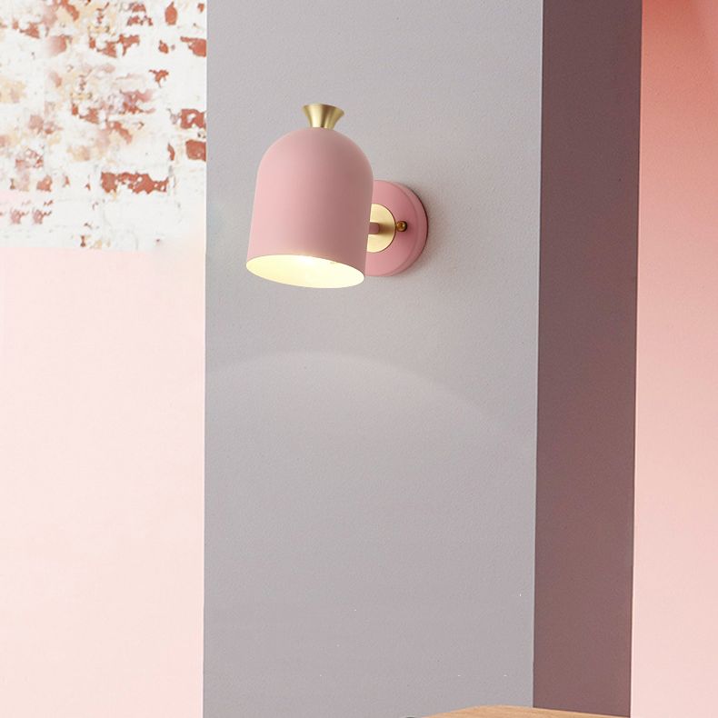 Modern Concise Macaron Wall Lamp Wrought Iron Dome Wall Light for Interior Spaces