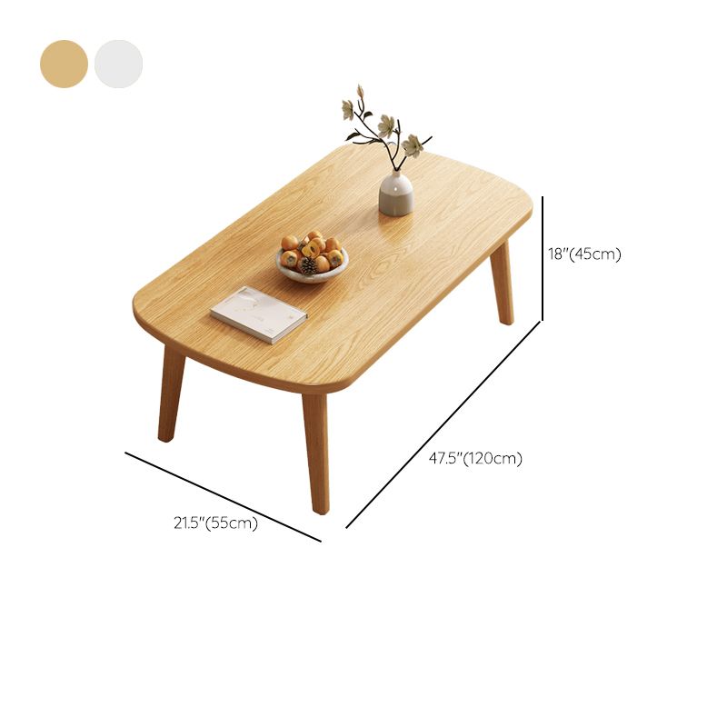 17.7" Tall Rectangular Wood Table Top 4 Legs Coffee Table for Living Room