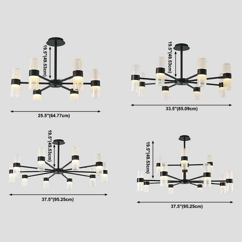 Starburst Chandelier Lighting Fixture Simple LED Metal Ceiling Chandelier for Living Room