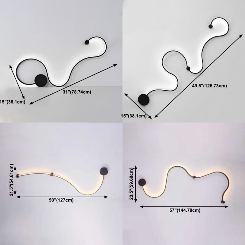 Lumière murale linéaire de style nordique Minimaliste 1 lumière LED LED Ponderie murale pour le salon