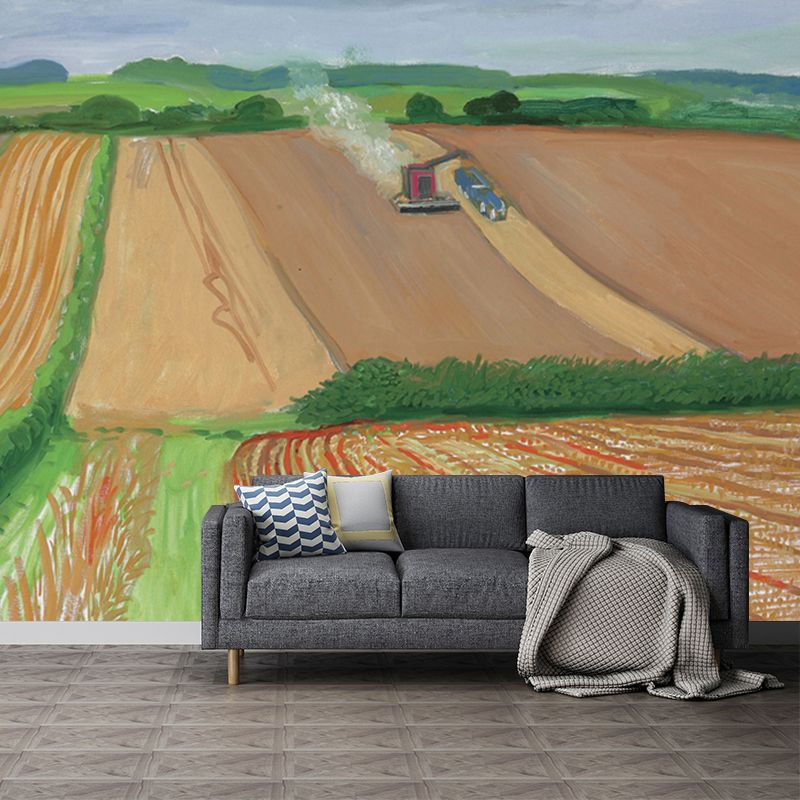 Waterproof Farm Field Painting Murals Customized Artistic Wall Decor for Living Room