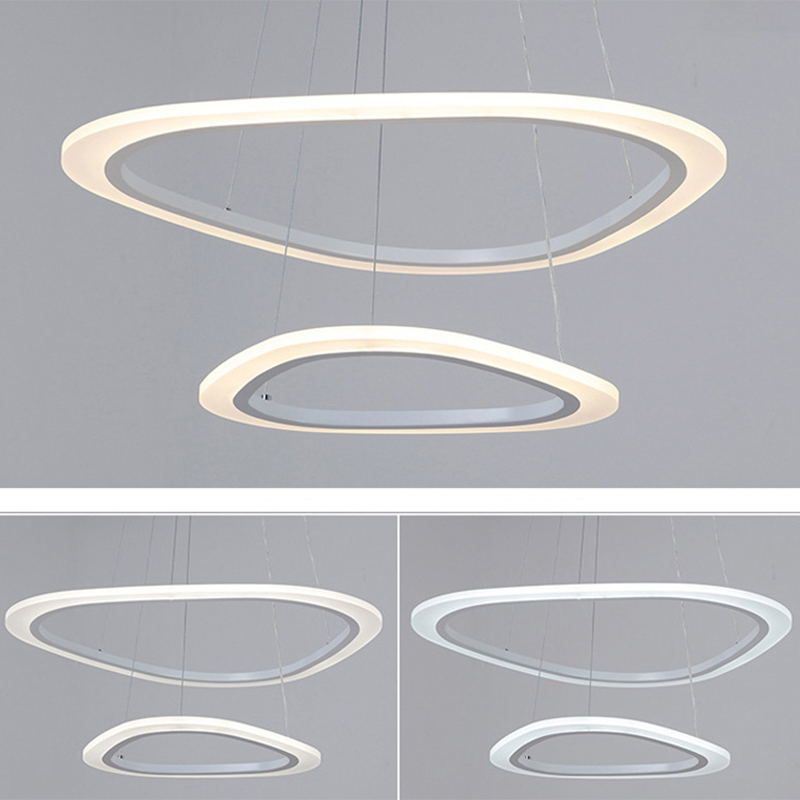 Lámpara de lámpara de nivel triangular blanco simplicidad acrílico LED LEULLACIÓN para comedor