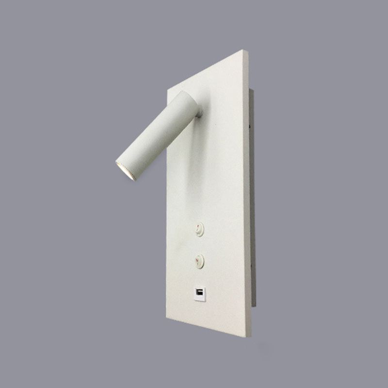 Style contemporain Rectangulaire mural métal métal 2 lumières de lecture de la lumière murale