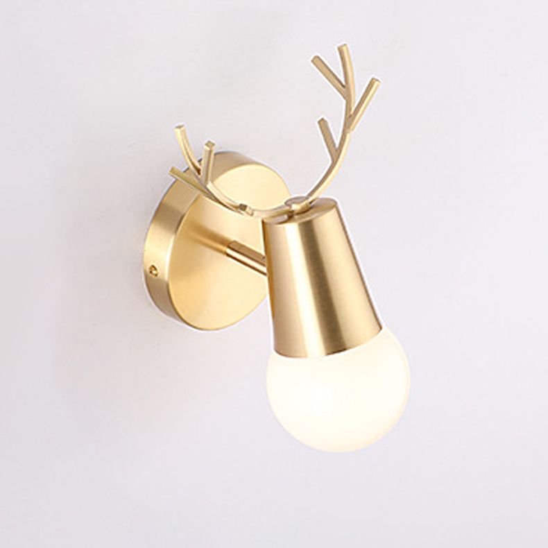 Antler Postmodern Wall Sconce One Bulb Wall Mounted Light Fixture for Sitting Room