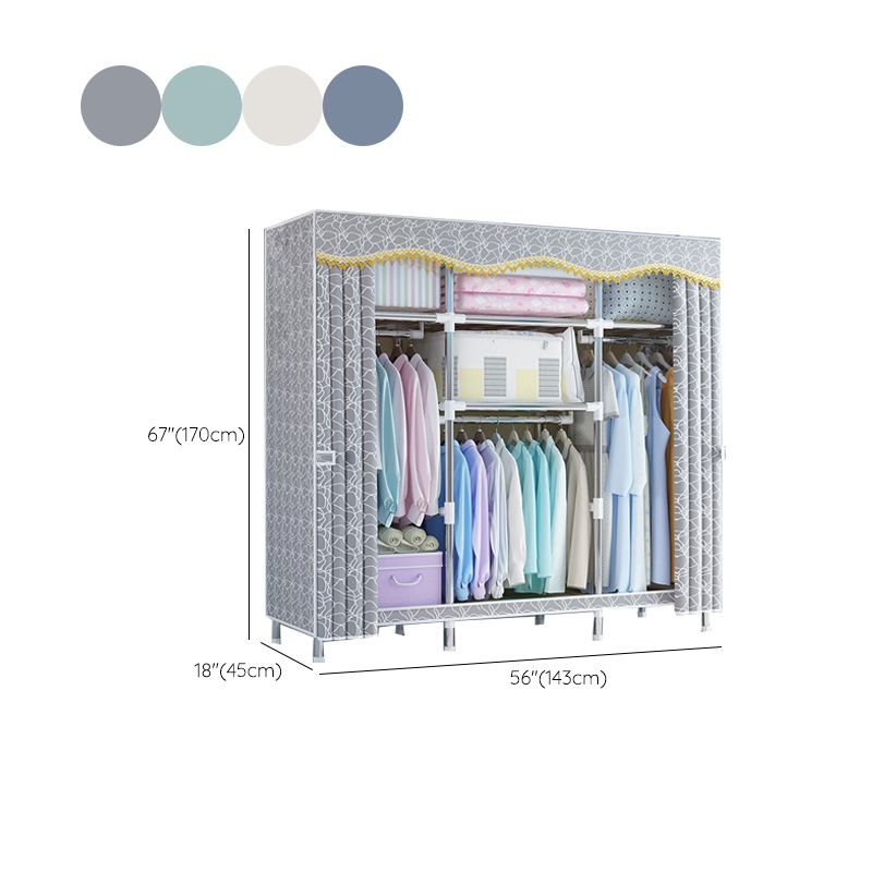 Modern Coat Rack Metal Framed Hanging Rail and Storage Shelving Hall Tree