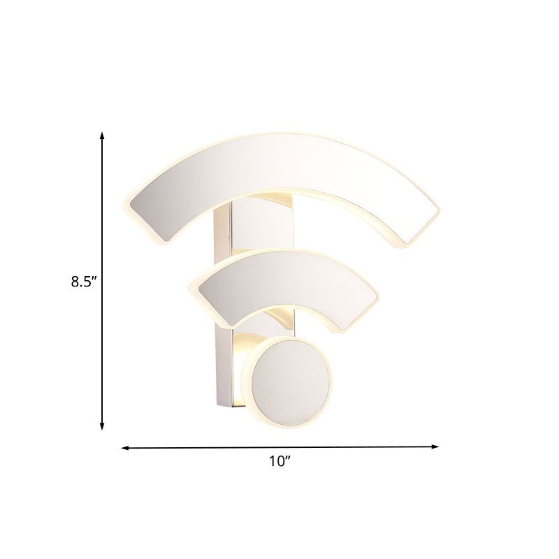 Acryl Wifi-achtige wandmontage Lichtlijn Noordse LED Witwand SCONCE LAMP IN WIT/WART LICHT