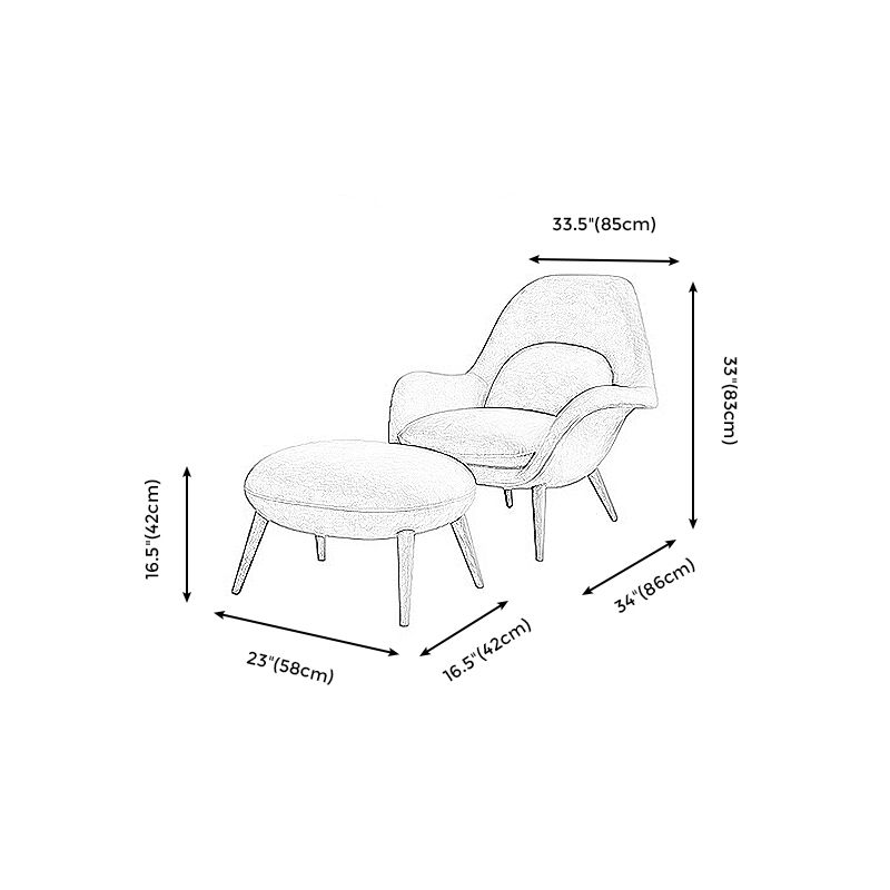 Arms Included Chair 33.4" L x 33.8" W x 32.6" H Solid Wood Frame Chair