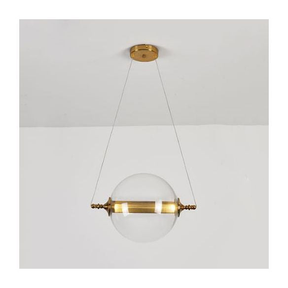 Iluminación colgante de bolas posmodernista ámbar/humo/vidrio bronceado 1 accesorio de techo de dormitorio ligero de dormitorio