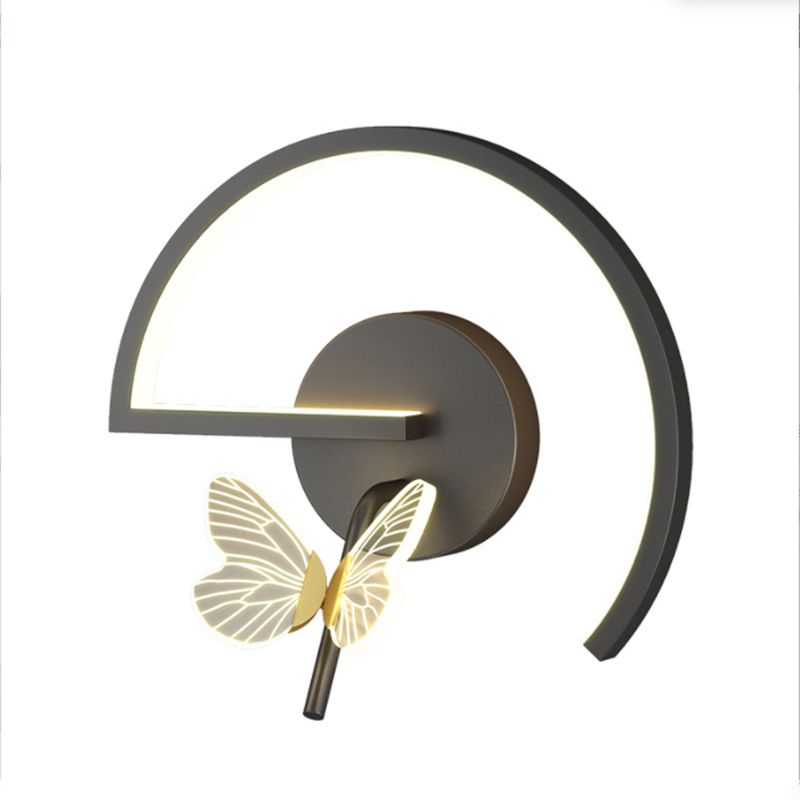 Accesorio de iluminación de pared acrílico mariposa LED minimalista Splecha de pared geométrica negra