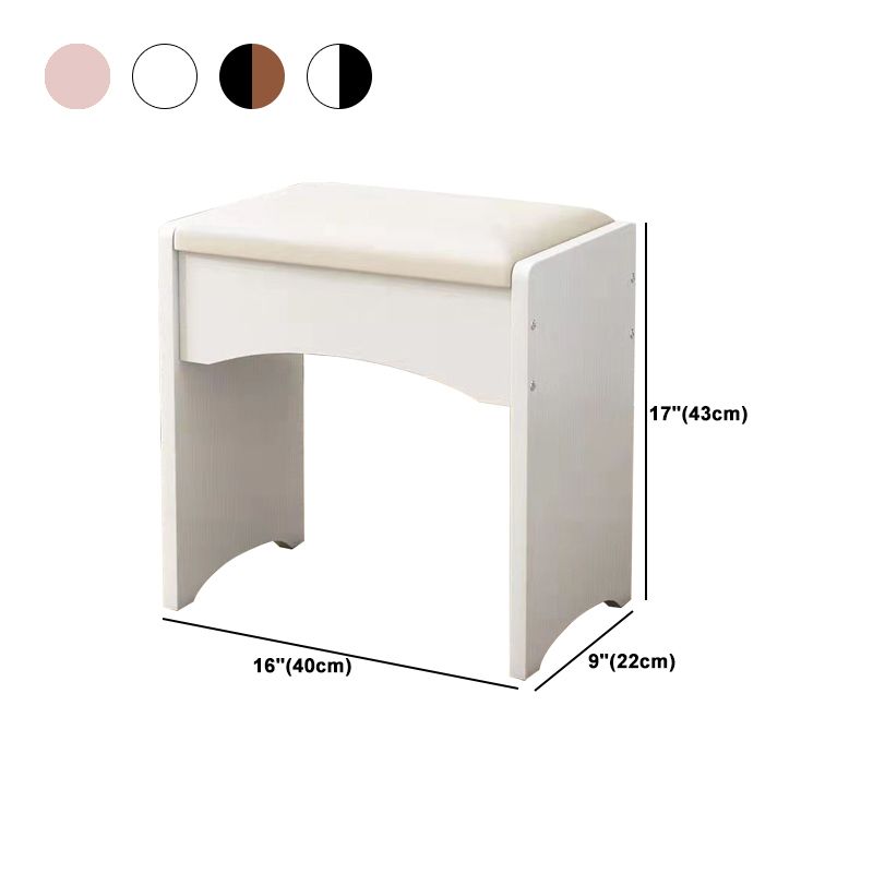 Modern PU Leather Ottoman Plain Rectangle Wood Frame Fade Resistant Target Pouf