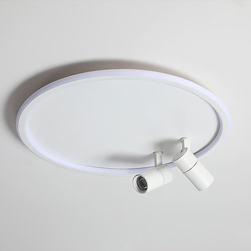 Circular LED Flush Mount Light Nordic Acrylic Study Room Ceiling Fixture with Spotlight