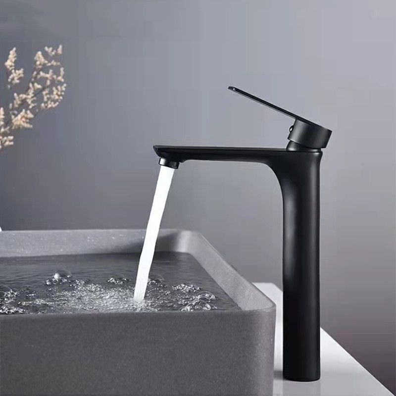 Modern Style Vessel Sink Faucet Lever Handle Copper Low Arc Vessel Faucet