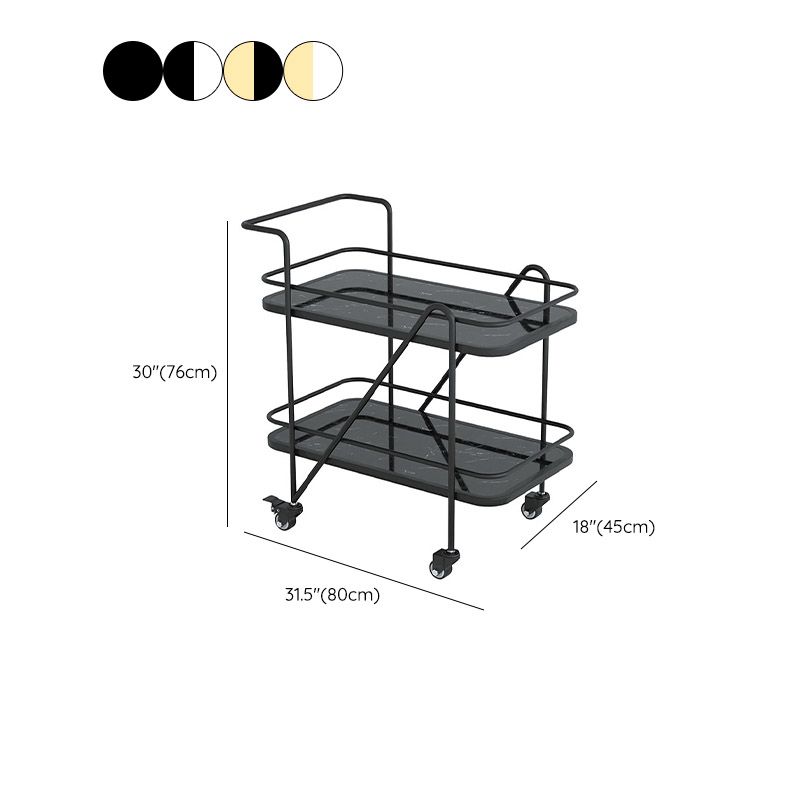 Modern 2-Tier Prep Table Rectangular Open Storage Prep Table
