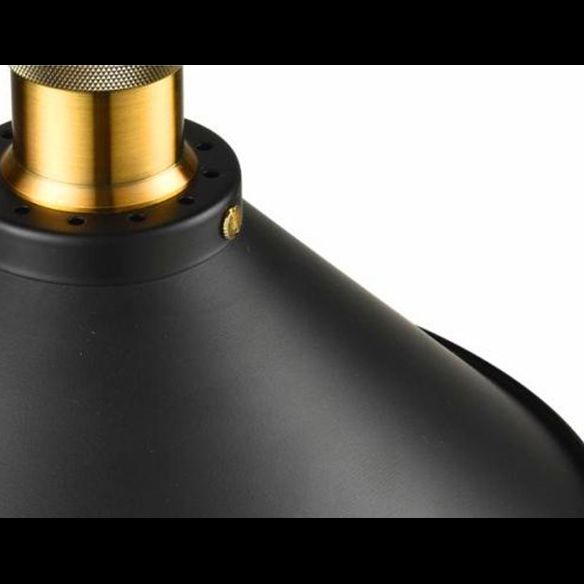 Black 1 Light Pendant Light Industrial Retro Tapered Shade Metal Hanging Lamp  for Dining Room