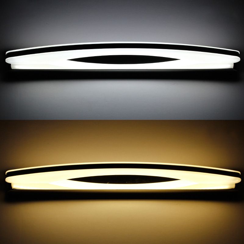 Chrom -Arc -Waschtischleuchte moderner Stil aus rostfreiem Stahl LED -Wandleuchter mit Acryldiffusor