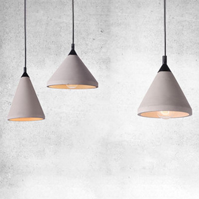 Conical Down Lighting hanger moderne stijl cement 1 licht hangende verlichtingsarmaturen in grijs