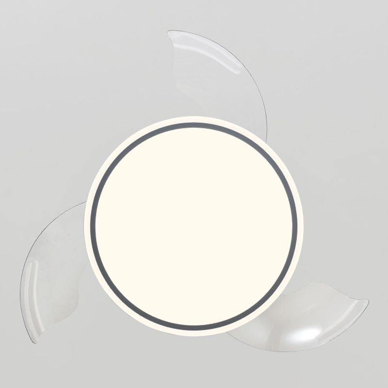 Round Metal Pendant Fan Lamp Frequency Conversion Nordic LED Semi Flush Mount Light