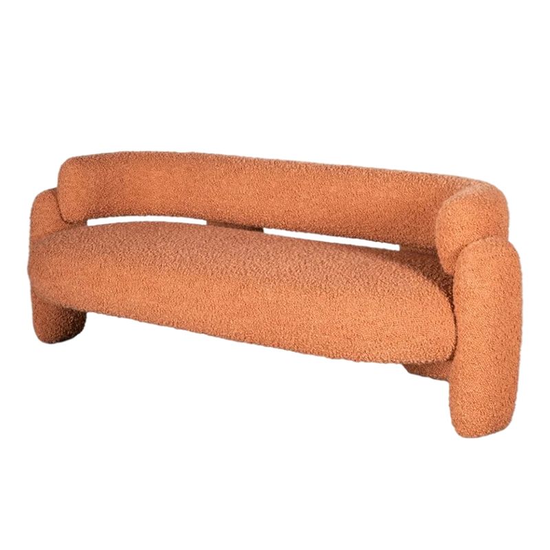 Contemporary Tight Back Curved Tuxedo Arm Stationary Settee Couch