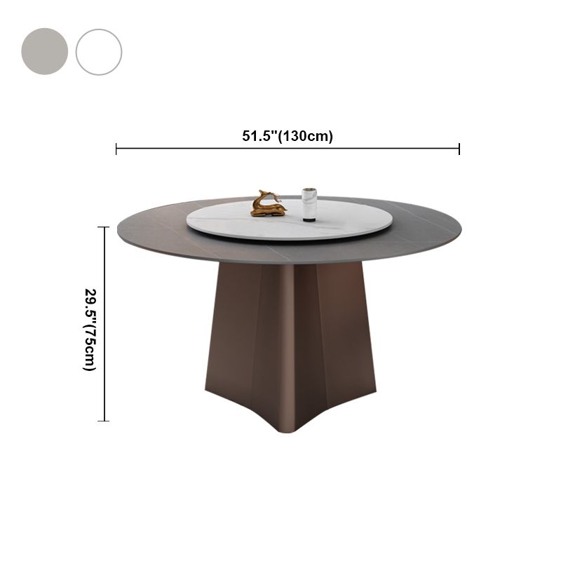 Muebles de la base del pedestal redondo colección de comedor de piedra de estilo de lujo sin platillo giratorio
