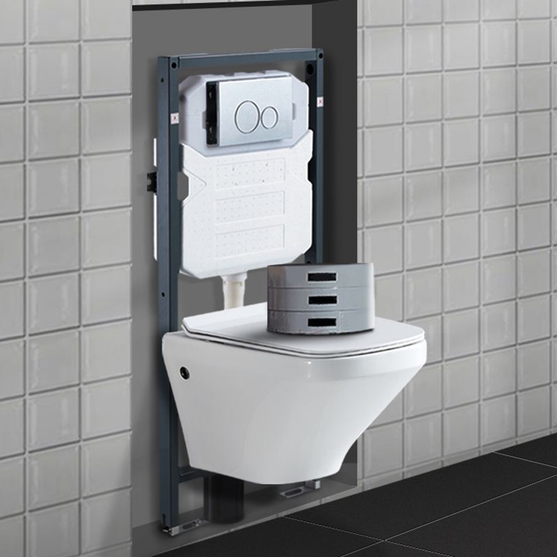 Elongated Wall Mounted Bidet 18.1" H Cotton White Smart Bidet with Warm Air Dryer